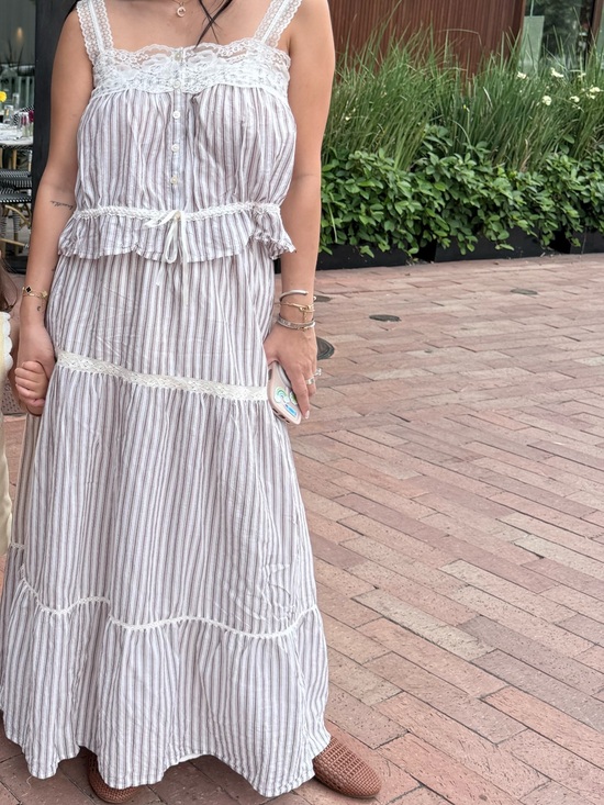 Abercrombie & Fitch Dresses & Skirts - Striped Lace-Trim Maxi Skirt & Tank Set